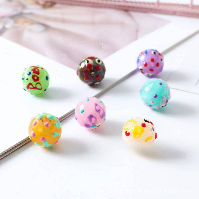 Wholesale 30PCS Hollow Oil Drip Pearl Beads